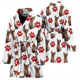 Burmese Cat With Paws Print Women's Bath Robe-Free Shipping