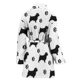 Norfolk Terrier With Paws Patterns Print Women's Bath Robe-Free Shipping