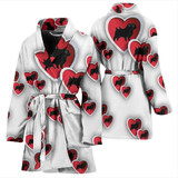 Norfolk Terrier In heart Print Women's Bath Robe-Free Shipping