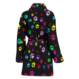 Colorful Paws Print Women's Bath Robe-Free Shipping