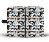 Siberian Husky Dog Eyes Pattern Print Wallet Case-Free Shipping