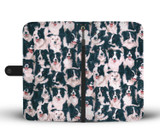 Border Collie Dog Pattern Print Wallet Case-Free Shipping