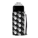 Pomeranian Dog Black White Patterns Print Wallet Case-Free Shipping (For Pomeranian Lovers)