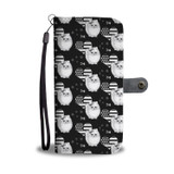 Pomeranian Dog Black White Patterns Print Wallet Case-Free Shipping (For Pomeranian Lovers)
