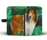 Amazing Rough Collie Dog Print Wallet Case-Free Shipping