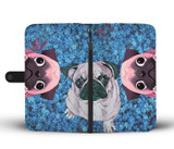 Lovely Pug Dog Print Wallet Case-Free Shipping