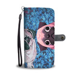 Lovely Pug Dog Print Wallet Case-Free Shipping