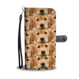 Golden Retriever In Lots Print Wallet Case-Free Shipping