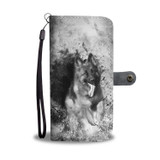 German Shepherd Black & White Wallet Case- Free Shipping