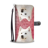 Cute American Eskimo Dog Print Wallet Case-Free Shipping