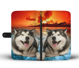 Laughing Alaskan Malamute Wallet Case- Free Shipping