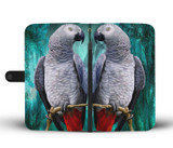 Amazing African Grey Parrot (Congo Grey Parrot) Print Wallet Case-Free Shipping