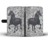 Percheron Horse On Black White Print Wallet Case-Free Shipping