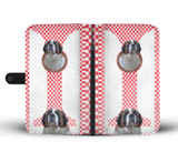 Cute Saint Bernard Dog On Red Print Wallet Case-Free Shipping