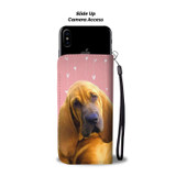 Lovely Bloodhound Dog Print Wallet Case-Free Shipping