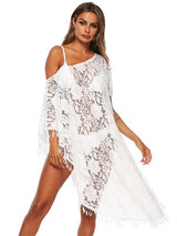 Loose Lace Tasseled Irregular Beach Cover-Up