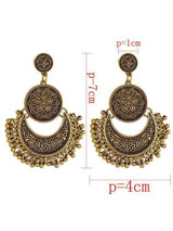 Retro Bohemia Tassels Carving Turquoise Earrings