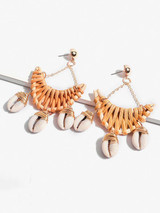 Shell Hollow Rattan Earring Accessories