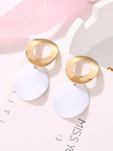 Geometric Metal Disc Earrings Accessories