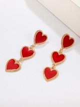 Fringed Heart Shaped Drop Earrings Accessories