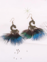 Feather Tasseled Alloy Earrings