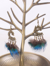 Feather Tasseled Alloy Earrings
