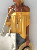 Off shoulder Drape Pure T-Shirts