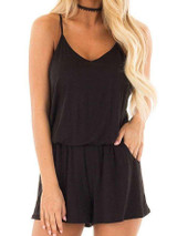 Fashion Pure Vest V neck Jumpsuits