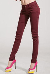 Candy Color Slim  Stretch Pants