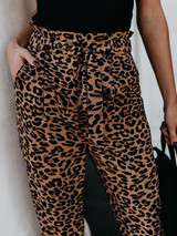 Casual Fashion Leopard printed long pants