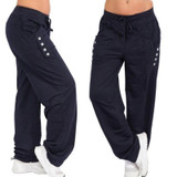 Plain Belted Slacks Casual Loose-fitting Straight Long Pants