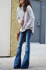Broken Hole Bell Jeans Pants