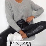 Elegant High Waist Faux Leather Pants Women Pencil Skinny Pants Office Ladies Trousers Casual Slim Black Capris