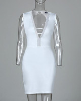Deep V Ladder Open Back Bodycon Dress