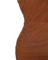 One Shoulder Ruched Design Bodycon Dress