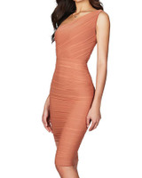 One Shoulder Ruched Design Bodycon Dress