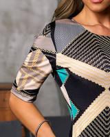 Geo Chain Print Bodycon Dress