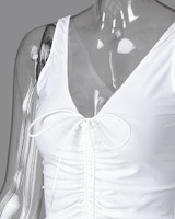 V-Neck Ruched Bodycon Dress