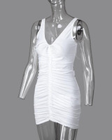 V-Neck Ruched Bodycon Dress