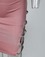 Sequins Ladder Cutout Open Back Bodycon Dress