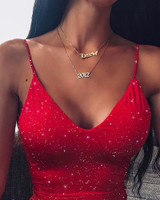 Glitter Spaghetti Strap Bodycon Dress