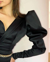 One Shoulder Puffed Sleeve Bodycon Dress