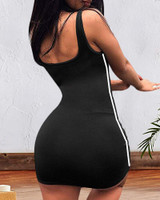 Contrast Binding Thin Strap Dress