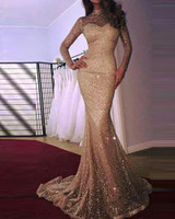 Sequined Bodycon Maxi Prom Dress