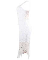 Lace-Up Hollow Out Lace Bodycon Dress
