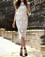 Crochet Floral Lace Bodycon Dress