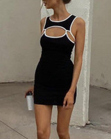 Contrast Trim Bodycon Mini Dress