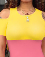 Cold Shoulder Colorblock Bodycon Dress