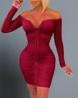 Off Shoulder Ruched Bodycon Dress