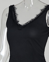 Open Back Eyelash Lace Ruched Dress